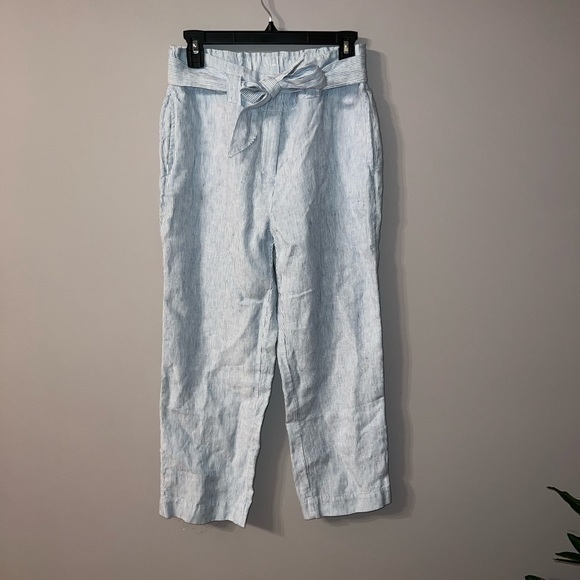 Blue and white striped pants Chicos size 0R new without tag - Picture 1 of 7